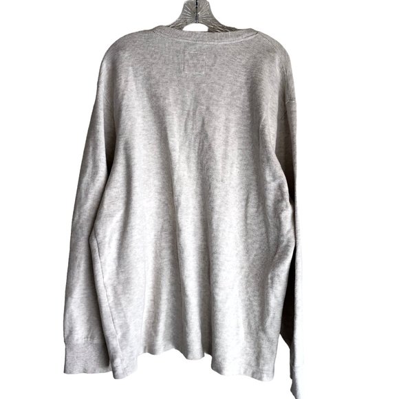 Old Navy Sweater Men's XXL Beige V Neck 100% Cotton Knit Long Sleeve Casual - Picture 2 of 10